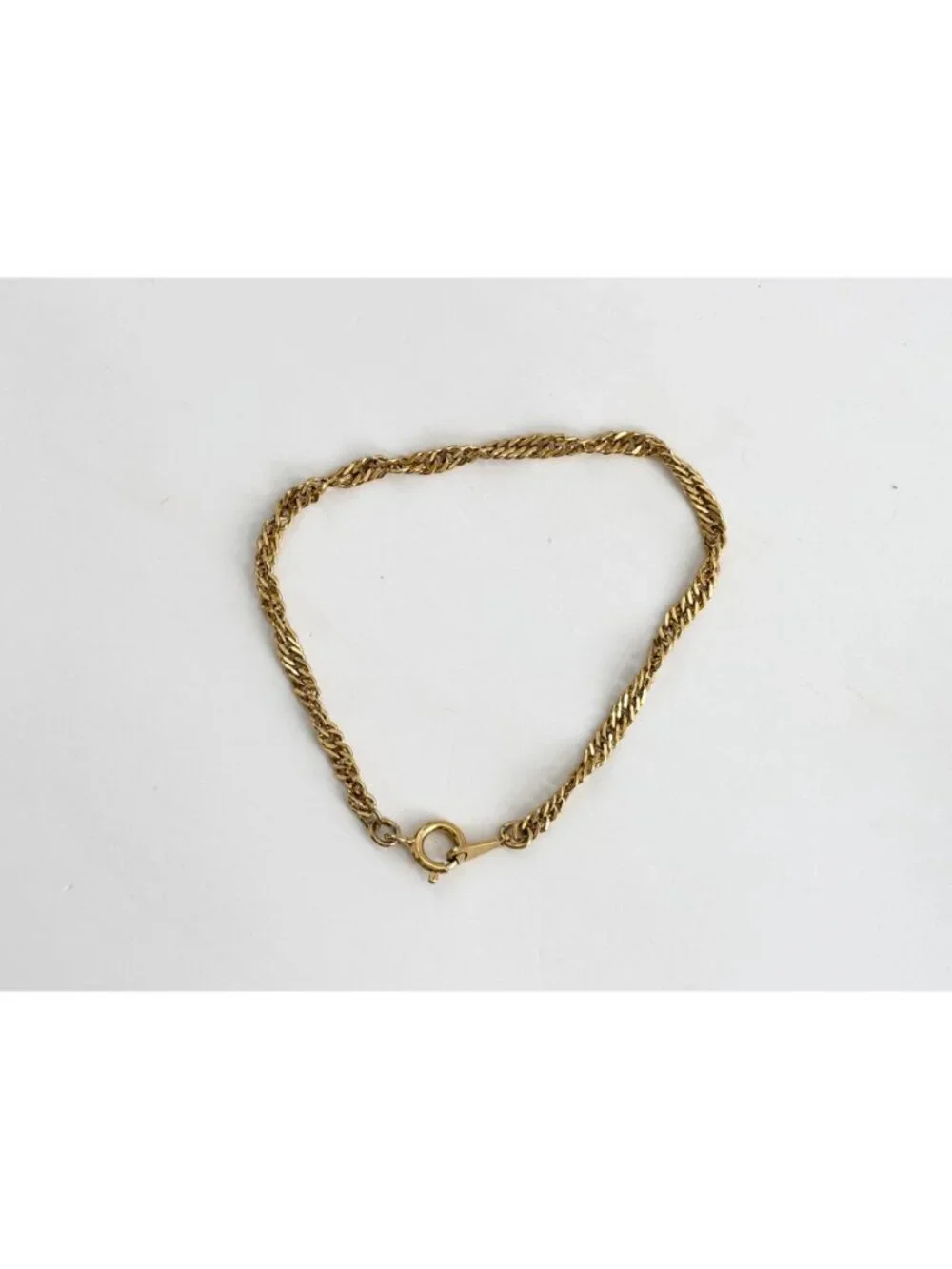 Stackable Gold Toned Curb Chain Minimalist 80's Vintage Bracelet